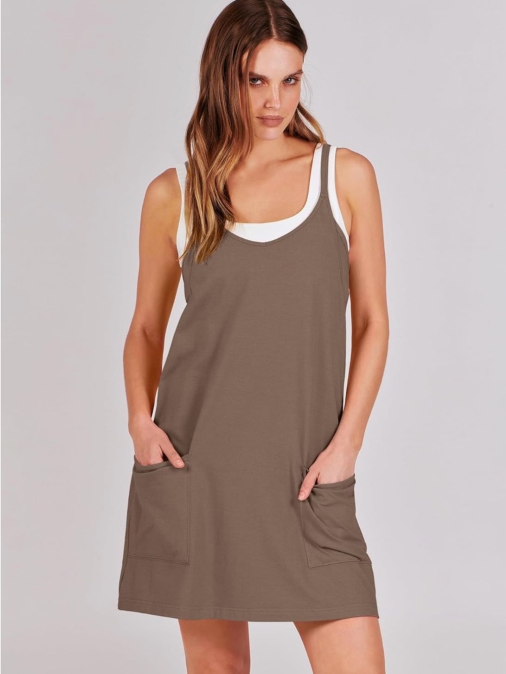Anrabess Women’s Athletic Dress w/ Built in Shorts & Adjustable Straps.